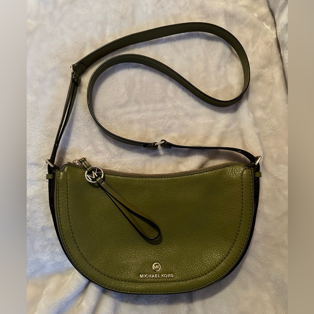 Michael Kors Genuine Leather Half Moon Crossbody